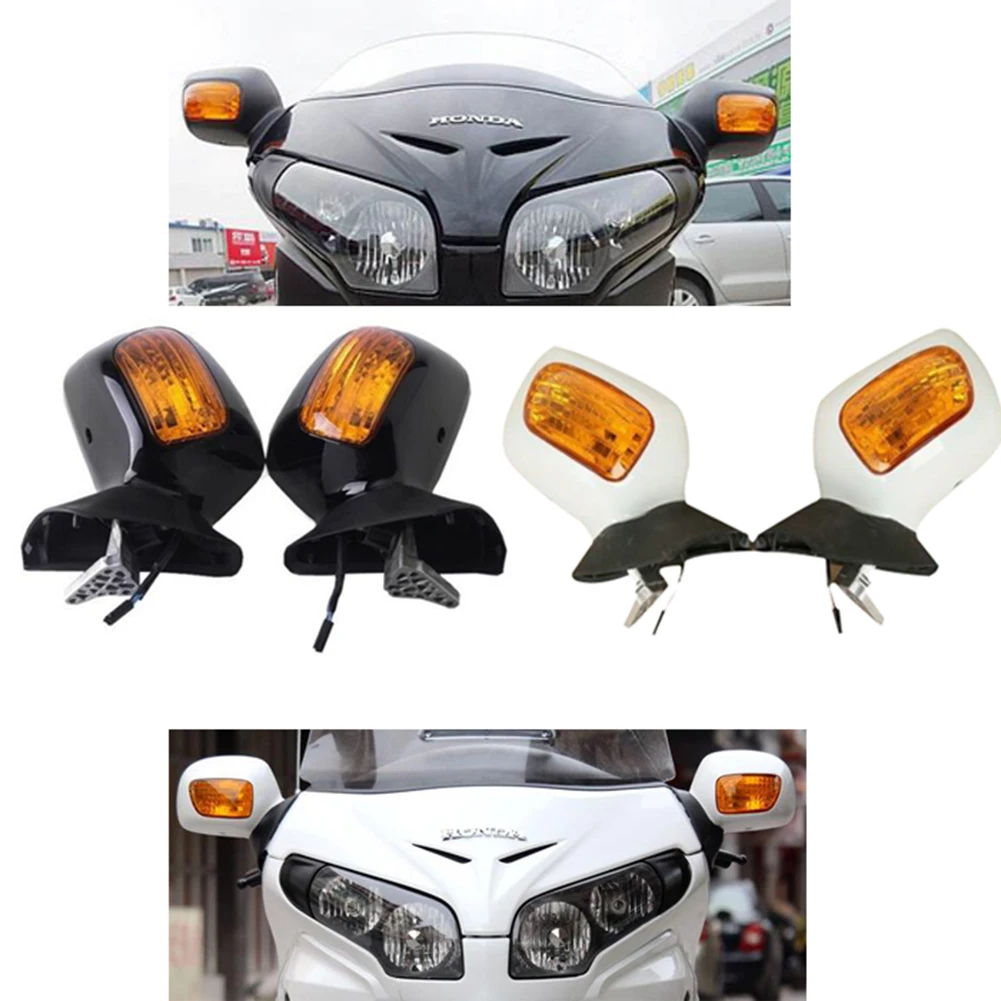 Зеркала заднего вида Интегрированный сигнал поворота для Honda Gold wing GL1800 2013 Черный Красный Белый Хром