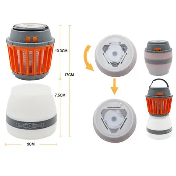 

Portable Mosquito Killer LED Light Lamp USB Charging Pest Repeller With Solar Panel for Outdoor Camping Hiking Home Use Supplies