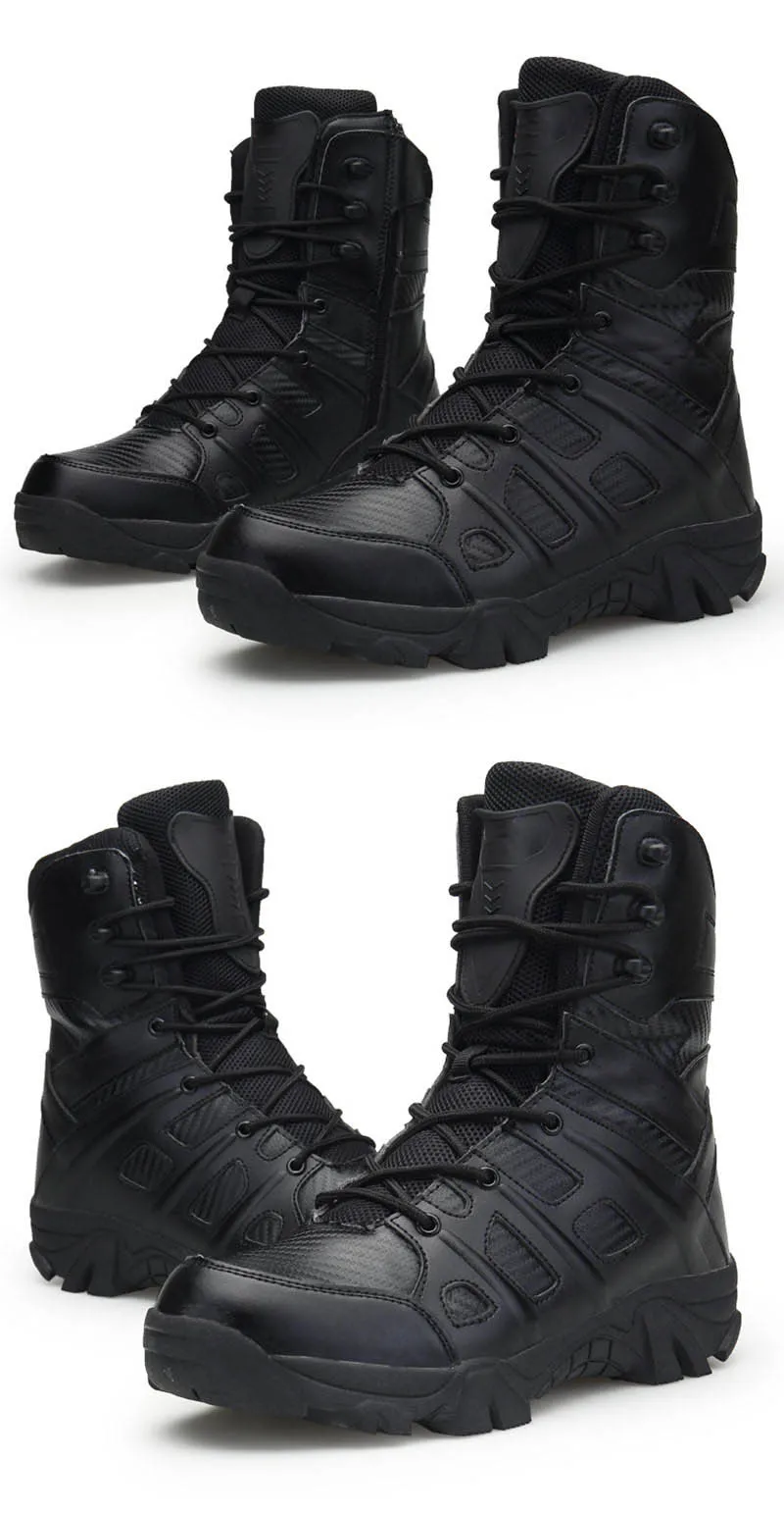 Для мужчин высокое качество кожаные ботинки в Военном Стиле спецназа Тактические Боевые Сапоги для пустыни мужская непромокаемая обувь для улицы Ботильоны botas