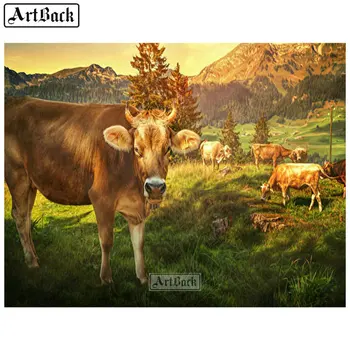 

5d full square & round diamond painting cow d diamond mosaic animal embroidery craft sticker