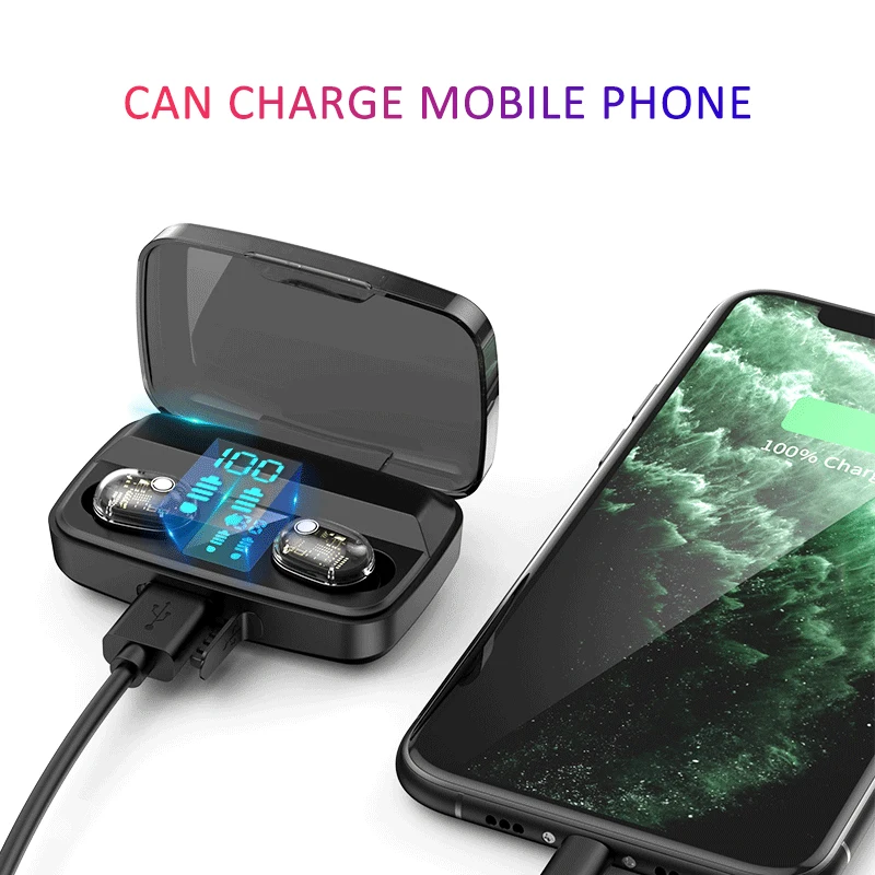 

LIGE New 5.0 Bluetooth Earphone 8D Stereo Wireless Earbuds Mini Wireless Earphone Headset with Power Bank Earphone Headphone