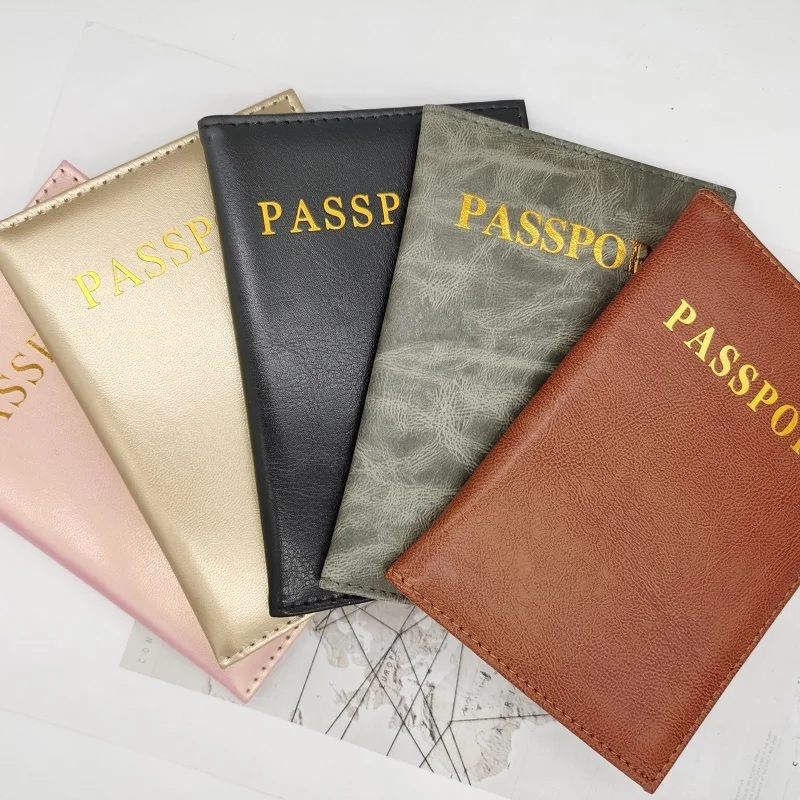 1Pc Travel Passport Cover Women Men Pu Leather Cute Pink Holder