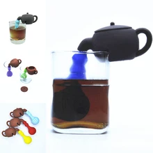 1 шт силиконовый Креативный дизайн Мультяшные чайные горшки в форме устройства для изготовления чая заварочный фильтр для чая для повторного использования фильтр для травяного настоя