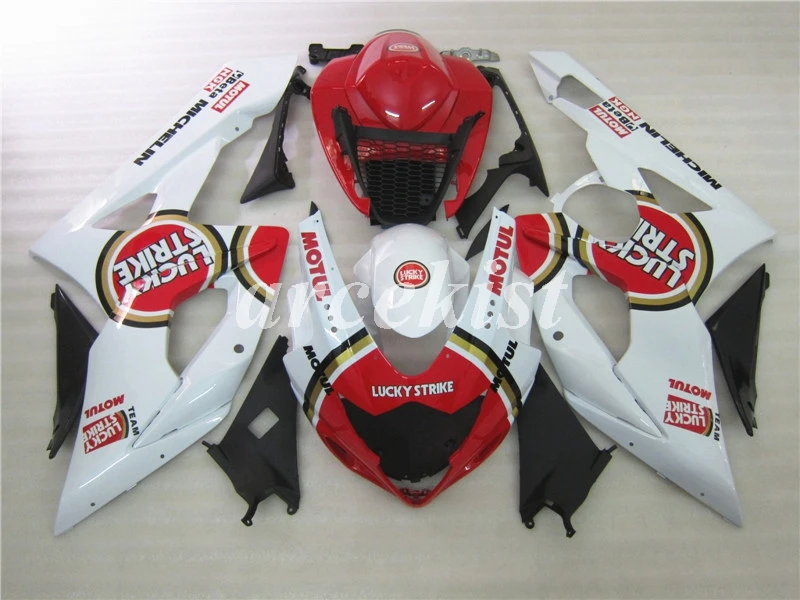 

Injection Mold New ABS Plastic Full Fairings kit Fit For Suzuki GSXR1000 K5 2005 2006 GSXR-1000 05 06 red white lucky