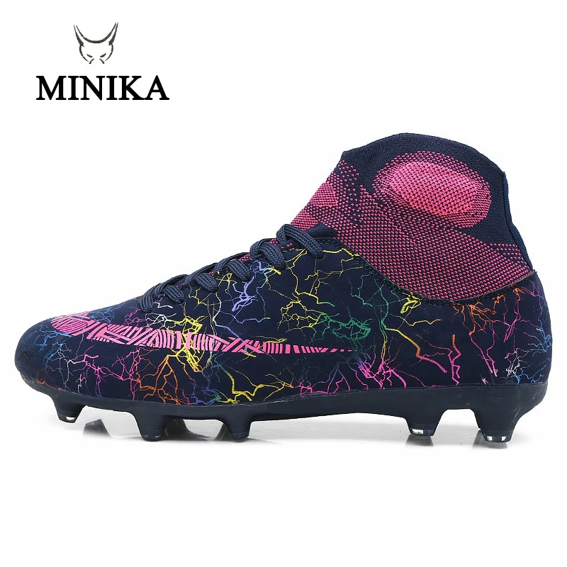 

Adults Men's Student Soccer Cleats Shoes High Top Outdoor Football Boots Shoe TF/FG Training Sports Sneakers Zapatos De Futbol
