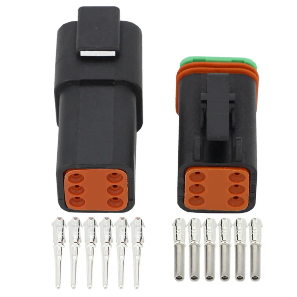 Black Dt Connectors Dt046p/dt066s 6 Pin Automobile Waterproof Wire