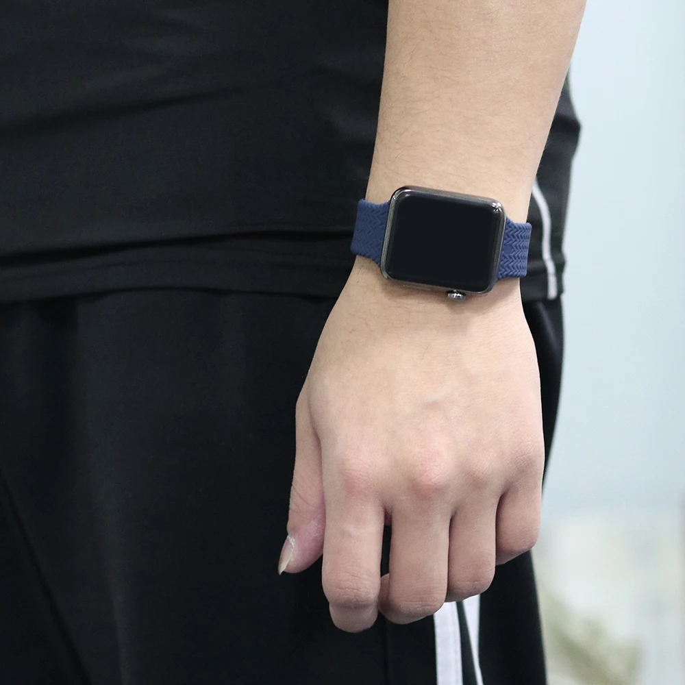 Solo Loop for Apple Watch Strap 44mm 40mm 45mm 41mm 38mm 42mm Elastic Silicone Watchband Bracelet iWatch Serie 7 654321 SE Band