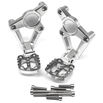 

For Honda X-Adv Xadv X Adv 750 2017-2018 Motorcycle Accessories Folding Rear Foot Pegs Footrest Passenger(Silver Gray)