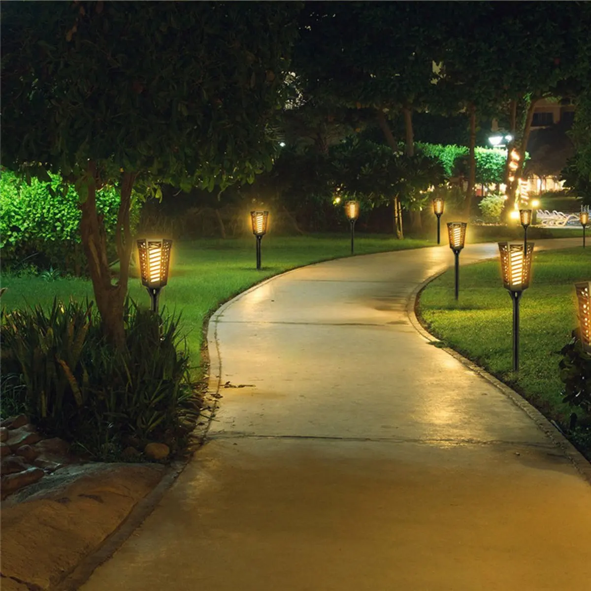 

Solar Powered Garden Light Stake Light Wall Night Lamp 96 LED Torch Landscape Lawn Porch Light Outdoor Lighting Patio Yard
