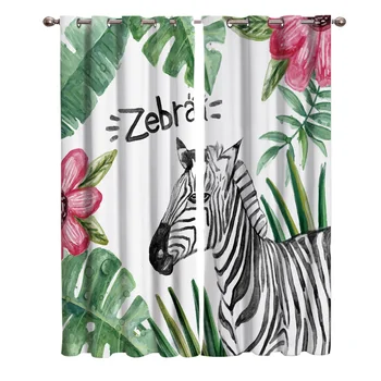 

Creative Watercolor Zebra Printing Curtains Living Room Bedroom Home Decoration Suitable for Adult Children Window Curtain