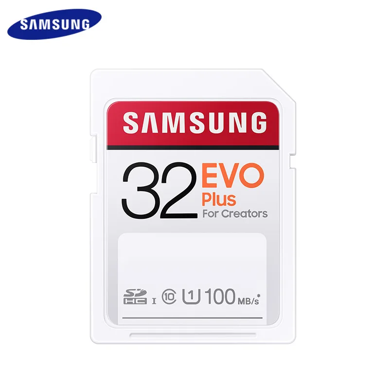 SAMSUNG SD Card EVO Plus для создателей 32 Гб 64 128 ГБ 256 SDHC/SDXC карты памяти класса 10 до 100 МБ/с.