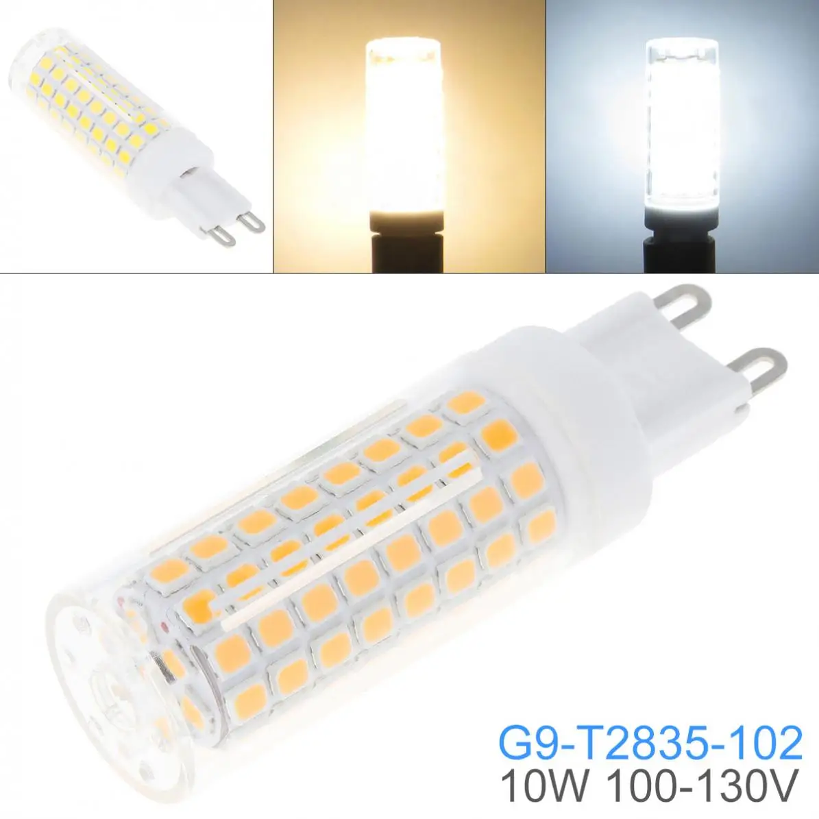 

Dimmable G9 110V White / Warm White 102 LEDs 2835 SMD 10W Corn Bulb Silicone Lamp
