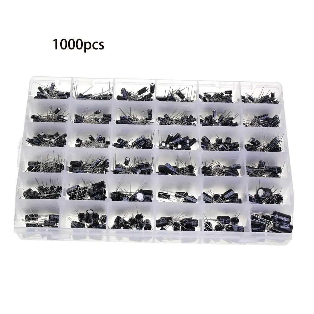 1000pcs 36 Value Electrolytic Capacitor Assortment Box Kit With Storage | Автомобили и мотоциклы