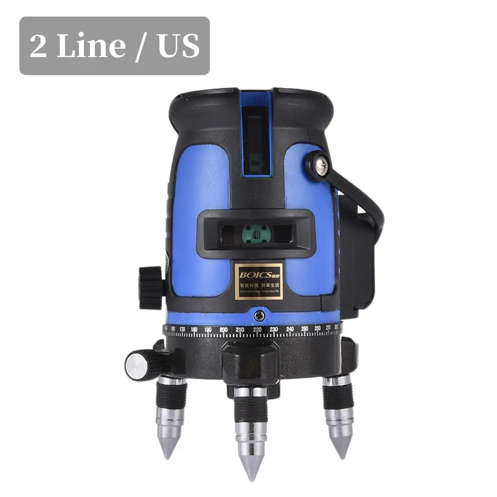Лазерный нивелир 3D 2/3 линии в вертикальном и горизонтальном положении высокоточная Автоматическая самовыравнивающийся 360 градусов Поворотный крест зеленый лазерный луч - Цвет: 2 line US