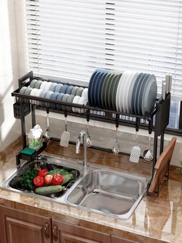 

Telescopic 304 stainless steel kitchen sink storage rack bowl chopsticks drain rack dish rack
