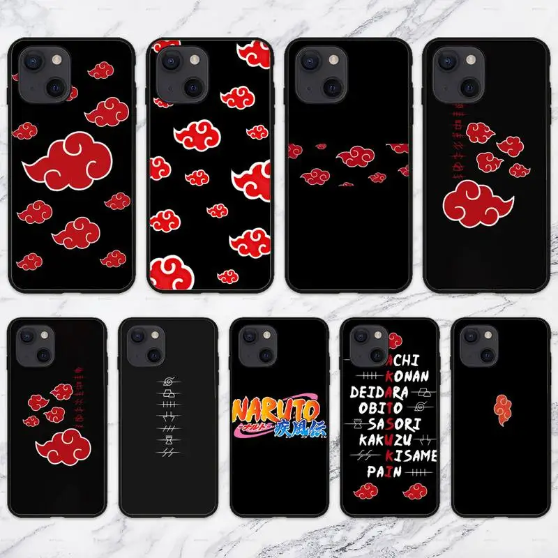 Чехол для телефона с аниме-Акацуки-Н-Наруто-облако-locn iPhone 11 12 Mini 13 Pro XS Max X 8 7 6s Plus 5 SE