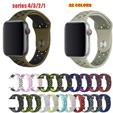 Силиконовый каучуковый ремешок для наручных часов Apple Watch, версии series1/2/3/4/5 резиновый браслет для наручных часов iwatch, ремешок 38 мм, 40 мм 42 44 мм