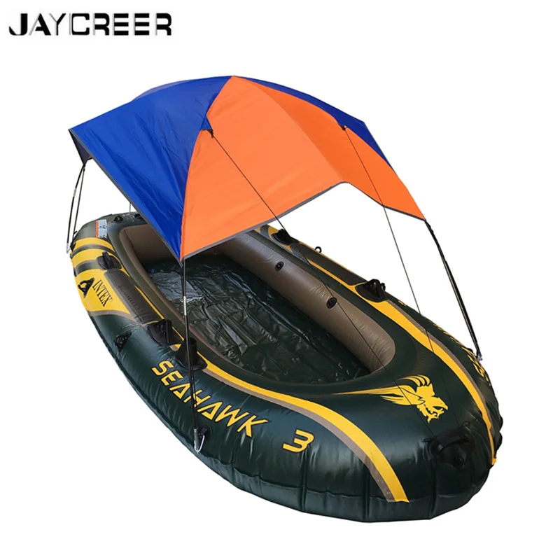 JayCreer Boat Sun Shade Shelter, 2-4 Persons Quality Lightweight Folding Inflatables Boat Awning Top Cover Fishing Tent