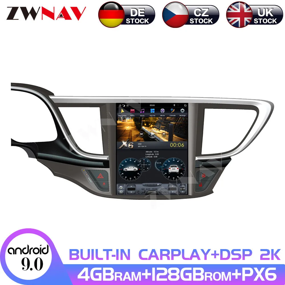 

Tesla Style Android 9 4+128GB PX6 Car Audio GPS Navigation For Buick Hideo 2015-2018 Head Unit Multimedia Player Auto Radio