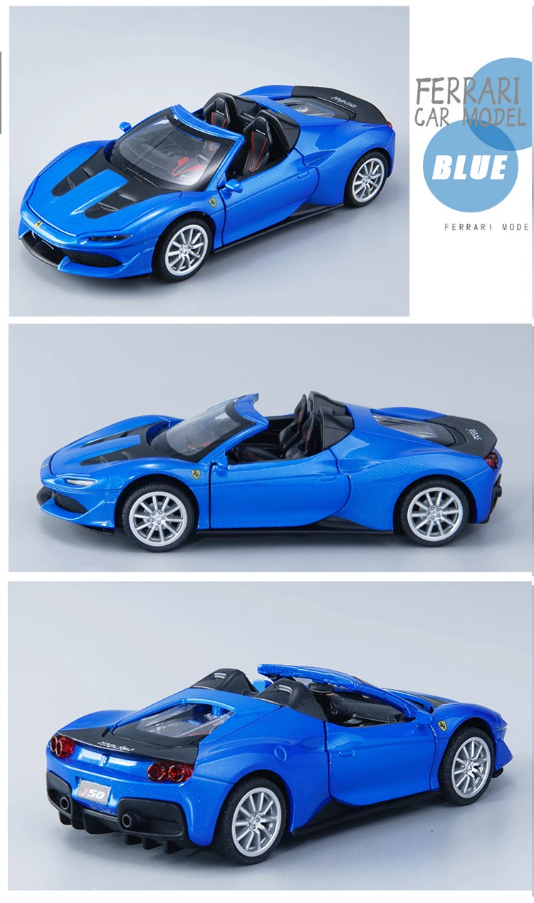 tow truck toy New 2021 1:32 Alloy Model Ferrari J50 Miniature Metal Vehicle Diecast Supercar Christmas Toys for Children's Gifts Collection toy boats