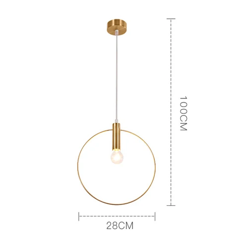 gold 28cm no bulb Современный подвесной светильник с одним кольцом, золотой подвесной светильник для столовой, лобби, подвесной светильник, украшение для гостиной, спальни, осветительные приборы - Цвет корпуса: gold 28cm no bulb