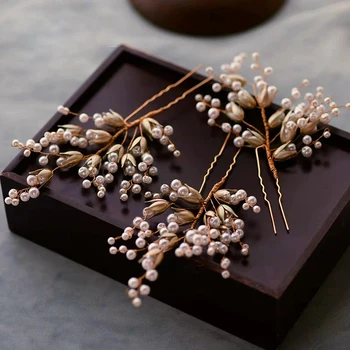 

Handmade Pearls Brides Hairpins Hair Sticks Bridal Hair Clips Wedding Hair Accessory