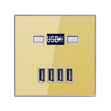 4 USB порта быстрое зарядное устройство золотой/белый/черный для домашнего использования настенная розетка, электрическая розетка USB для телефона и настольного ПК