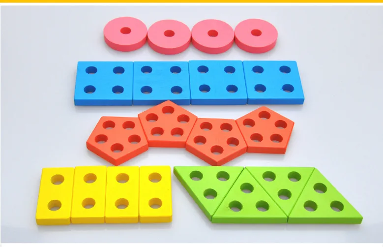 Деревянная геометрическая форма d наборы колонн цвет форма познавательный, на поиск соответствия разборка комбинация детская игрушка 0,6