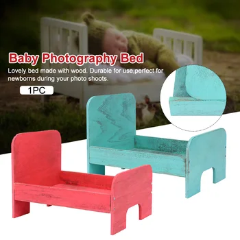 

Baby Photography Bed Wooden Props Small Accessories Gift Photo Background Detachable Decorative Portable Cute Multifunctional