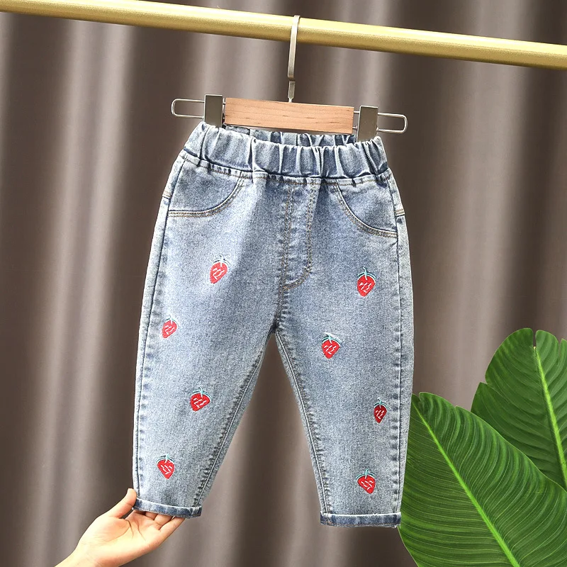 Spring kids girl's clothes baby loose straight leg jeans trousers for girls clothing children outdoor all-match denim pants - Image 2