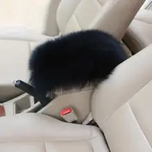 Автомобильный набор чехлов, универсальный шерстяной автомобильный теплый подлокотник, зимняя подушка-накладка, опорная коробка, подкладка для сиденья, Мягкий защитный чехол