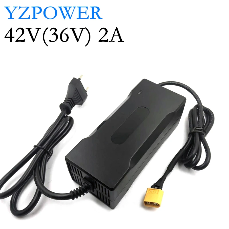 YZPOWER 42V 2A литиевая батарея зарядное устройство для 36V 8Ah 10Ah 12Ah 15Ah 20Ah Li-Ion Li-poly электрический скутер E-bike аккумулятор