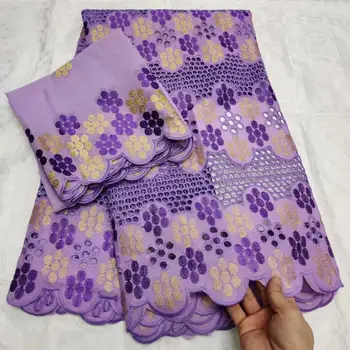 

Swiss Laces Fabrics 2019 High Quality African Laces Fabric ,Cotton Lace For Wedding Nigerian Tulle Lace Material 5yards+2yards