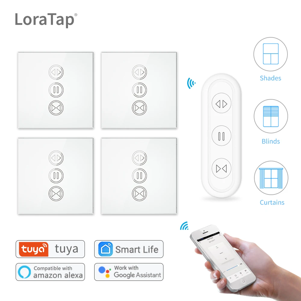 Interruptor de cortina inteligente Tuya Life, Control remoto, persiana enrollable de motor, RF y Wifi, temporizador de aplicación, Google Home, Aelxa Echo, Smart Home
