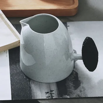 

450ml Japanese Art Retro Ceramic Coffee Cup and Saucer Set Minimalist Home Hand-made Coffee Pot Stoneware Concentrated Latte Cup