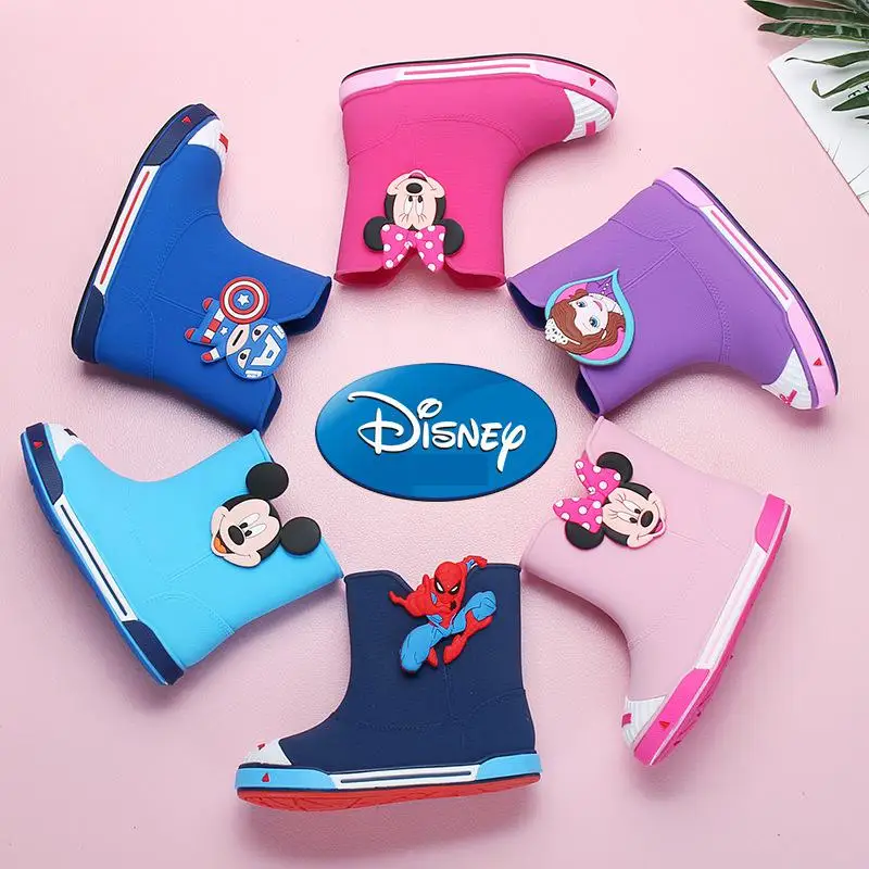Rain-Boots Spiderman Marvel Childrens Disney Original Boys Fashion Short Cartoon