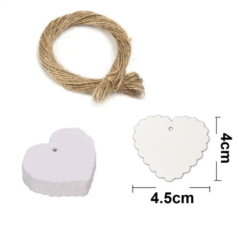 GIVBRO 100 Etichette Regalo In Carta Kraft Quadrate 5,5 Cm Con Cordino E Spago Di Iuta 30 M - Perfette Per Bomboniere, Natale E Artigianato