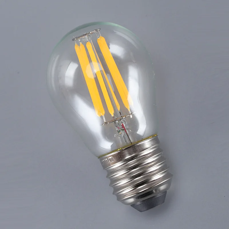 레트로 LED 전구, 조도 조절식 베이스 램프, 따뜻한 백색 차가운 백색 필라멘트 조명, AC 220V, G45 에디슨 전구, 4W, 8W, 12W, 16W, E14, E27, 10 개/로트