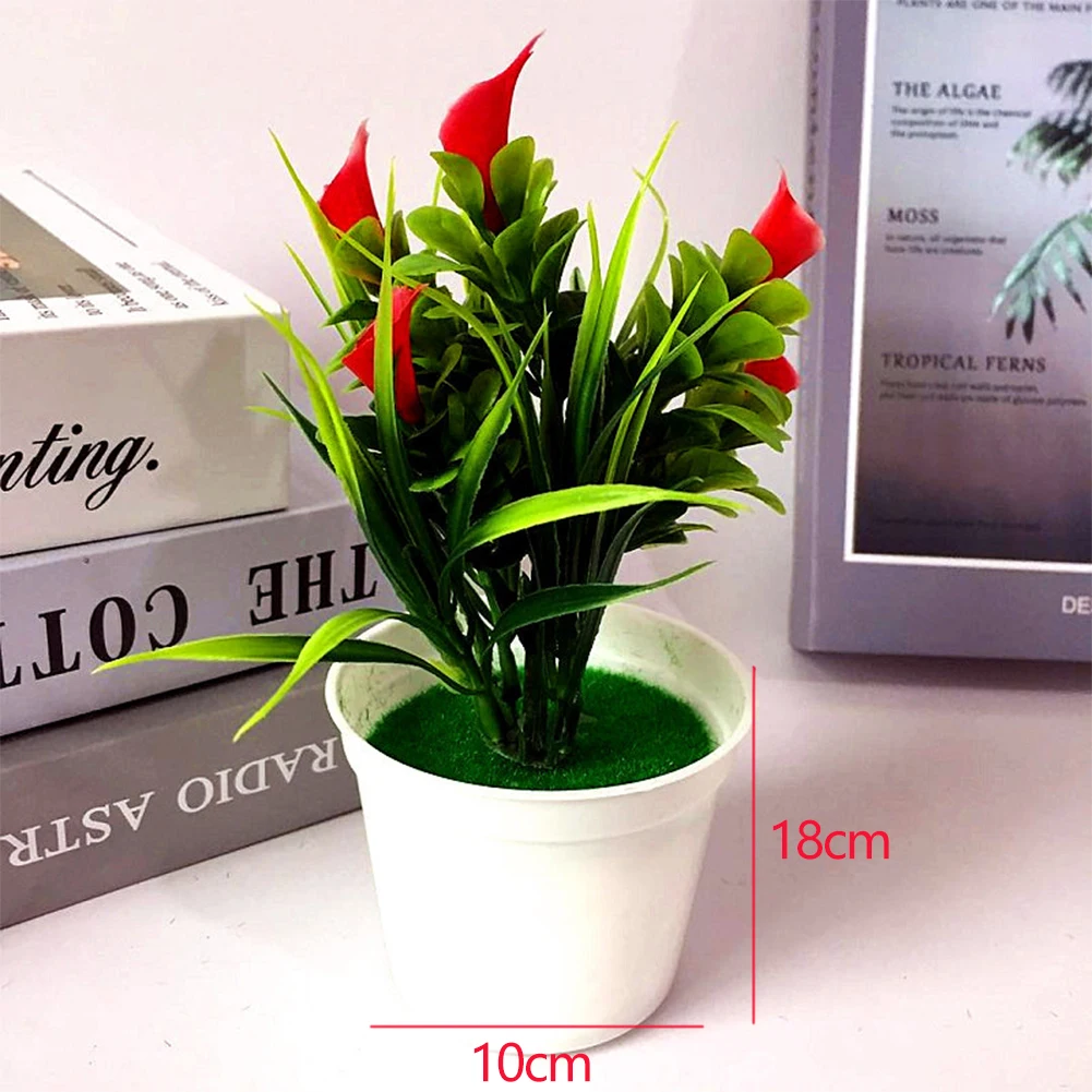 Home Decoration Wedding Fake Vivid Potted Plant Office Garden Colorful Bonsai Artificial Long Lasting Desktop Party