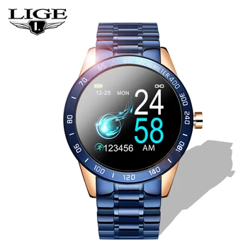 

LIGE 2020 New Smart Watch Men Heart Rate Blood Pressure Monitor Information Reminder Waterproof Sport Smartwatch Call Alert+Box