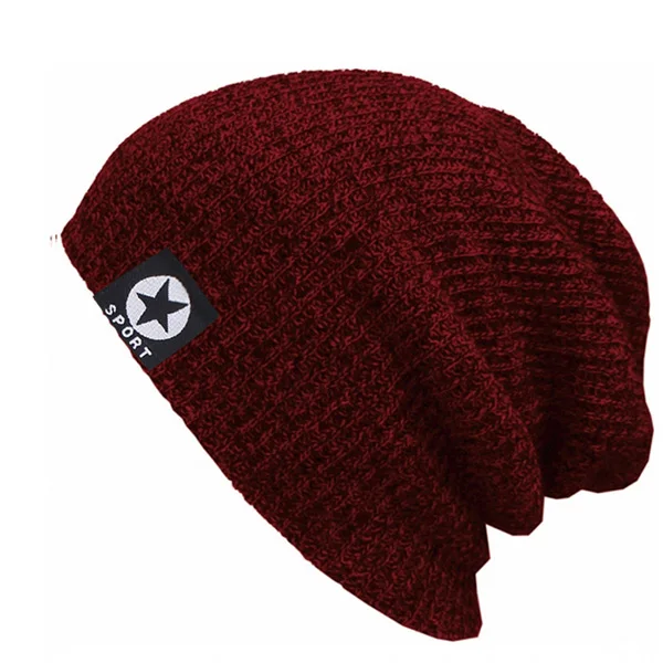 Бренд Skullies Beanies женские зимние трикотажные изделия шапки для Мужская шапочка из спандекса s Женская шапка мужская маска Gorro женская зимняя шапочка мужская шапочка из спандекса - Цвет: wine red