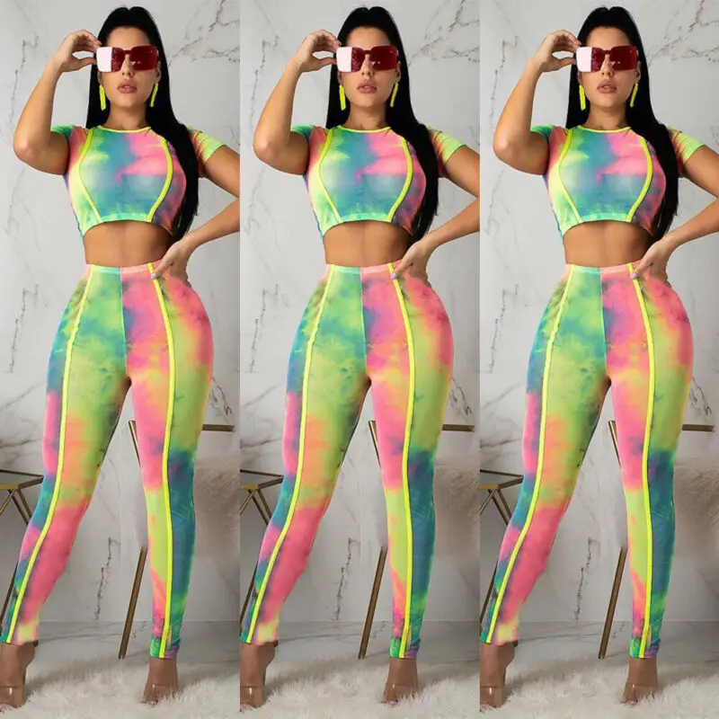 

Summer Fashion Women Clothes Set Crop Tops Blouse +Pants Two-piece Playsuit Bodysuit Jumpsuit Romper Set Hot