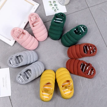 

2019 Fashion Cotton Slippers Baby Toddler Bbay Boy Girl Shoes Catton Cute Caterpillar Kids Shoes Casual Non-slip Shoes Keep Warm