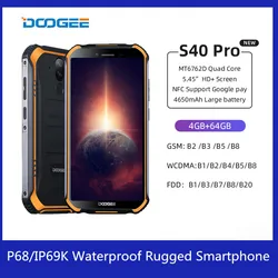 DOOGEE S40 Pro смартфон 4 Гб + 64 Гб MT6762D Octa Core 13MP IP68/IP69K Водонепроницаемый 4G мобильный телефон 5,45 ''Android 10 4650 мАч NFC
