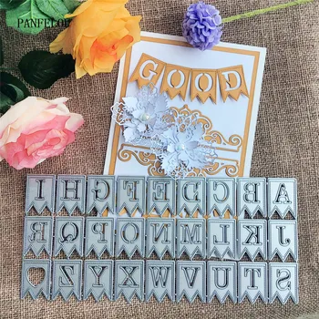 

PANFELOU flags words Scrapbooking DIY Embossing Mother's Day paper dies cutting dies carbon steel cutter Metal die cards