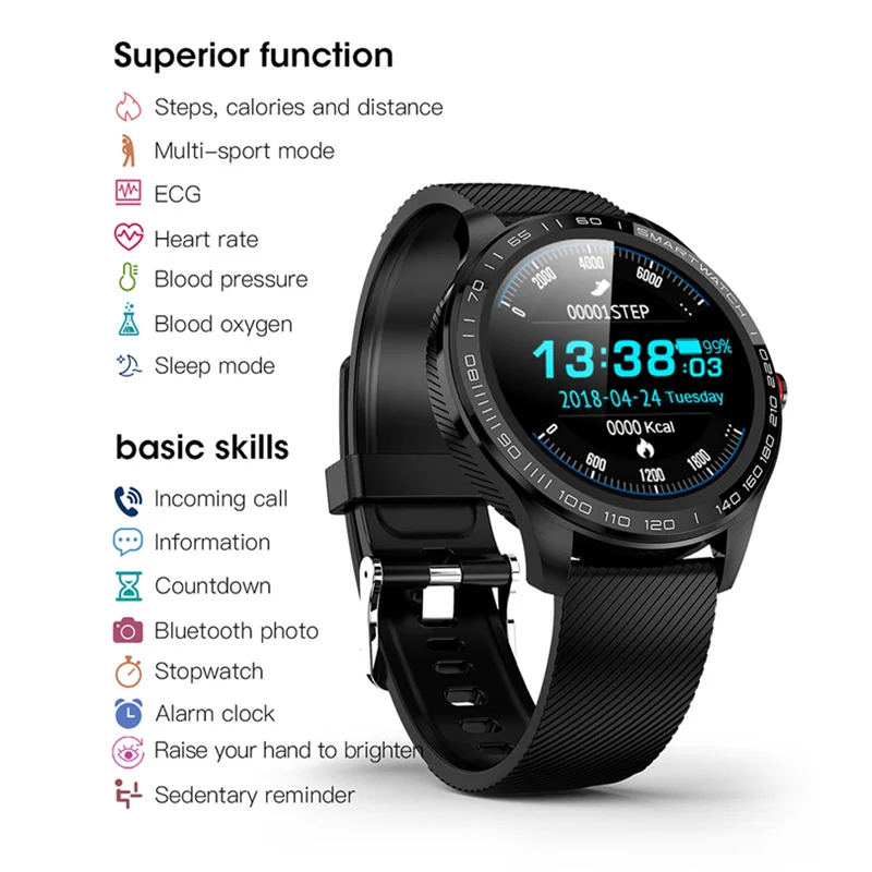 L9 Смарт-часы для мужчин и женщин ECG+ PPG пульсометр кровяное давление кислородный монитор IP68 Водонепроницаемый Bluetooth Smartwatch VS L7 L8