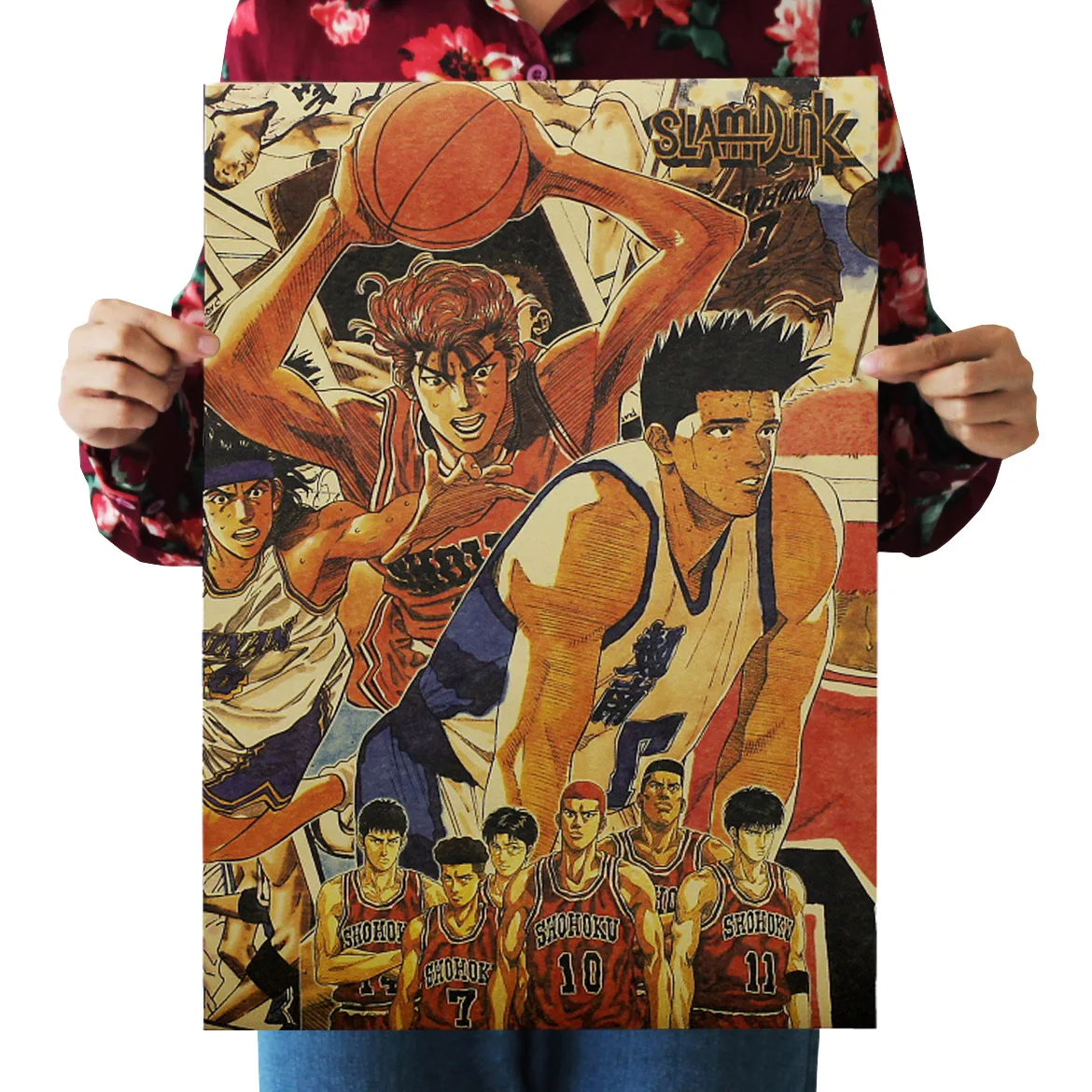 

[A217] Slam Dunk Retro Kraftpaper Poster Indoor Bar Cafe Decorative Painting