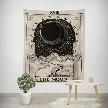 

Astrology Black Tarot Tapestry Wall Hanging Goth Hippie Rapper Tapestry Fabric Bedroom Gobelin Wall Hanging Living Room Decor