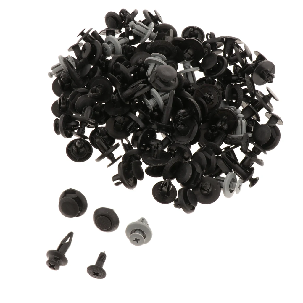 Pack - 100 Nylon Bumper Fastener Rivet Clips Automotive Furniture Assembly Expansion Screws Kit Auto Body Clips