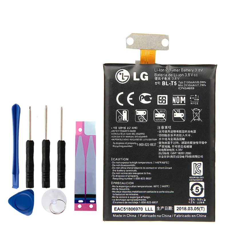 Оригинальный BL-T5 Аккумулятор для LG Google Nexus 4 E960 Optimus G E970 E973 F180 LS970 E975 BLT5 | Мобильные